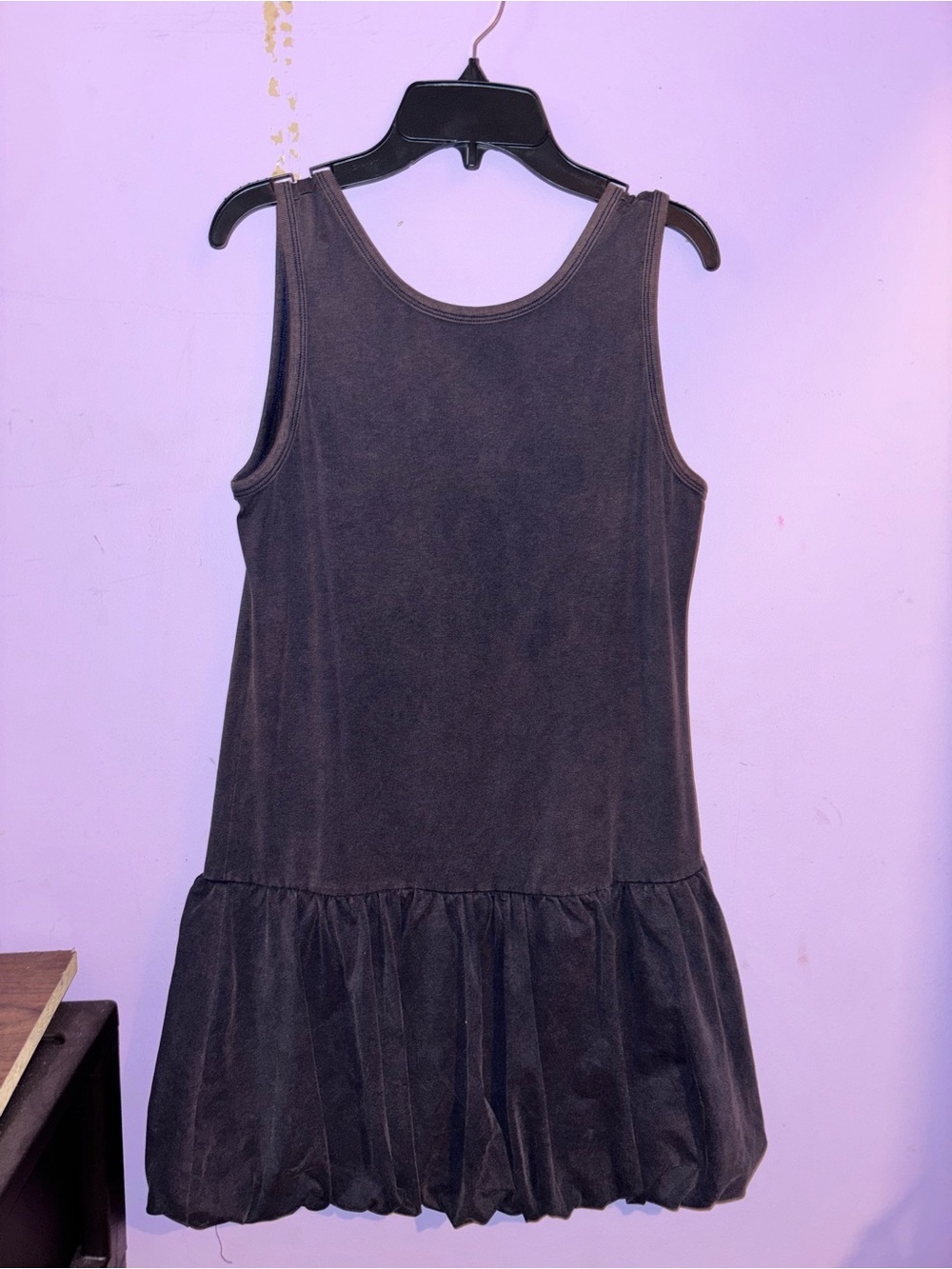 Classic Black Sleeveless Mini Dress with Bubble Hem